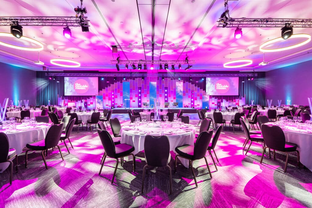 On Event Production Company | Live, Hybrid and Virtual Event Production | Dining tables at event