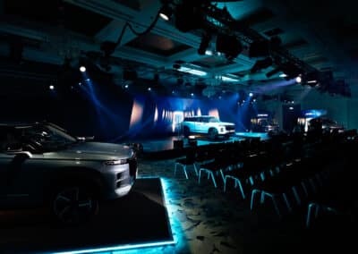 On Event Production Company | Live, Hybrid and Virtual Event Production | Exhibitions stand with cars and seating