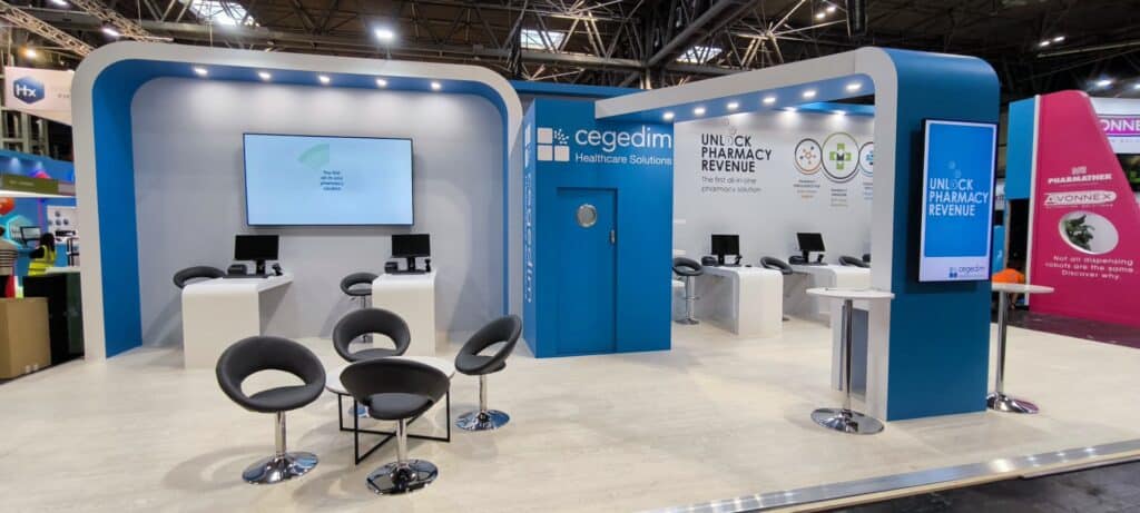 On Event Production Company | Live, Hybrid and Virtual Event Production | Cegedim exhibition stand