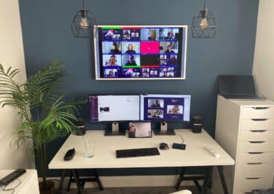 On Event Production Company | Live, Hybrid and Virtual Event Production | Desk and screen