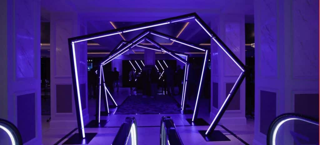On Event Production Company | Live, Hybrid and Virtual Event Production | Exhibition entrance tunnel