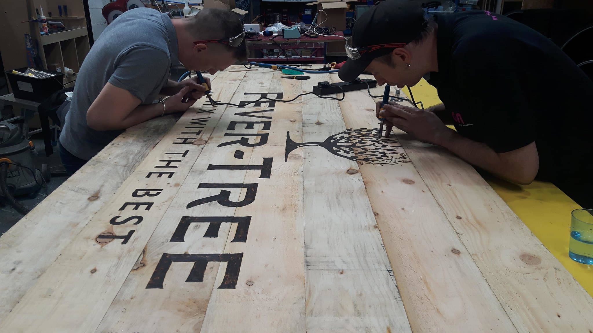 On Event Production Company | Live, Hybrid and Virtual Event Production | Sanding chipboard