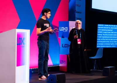 On Event Production Company | Live, Hybrid and Virtual Event Production | LDX3 speakers on stage