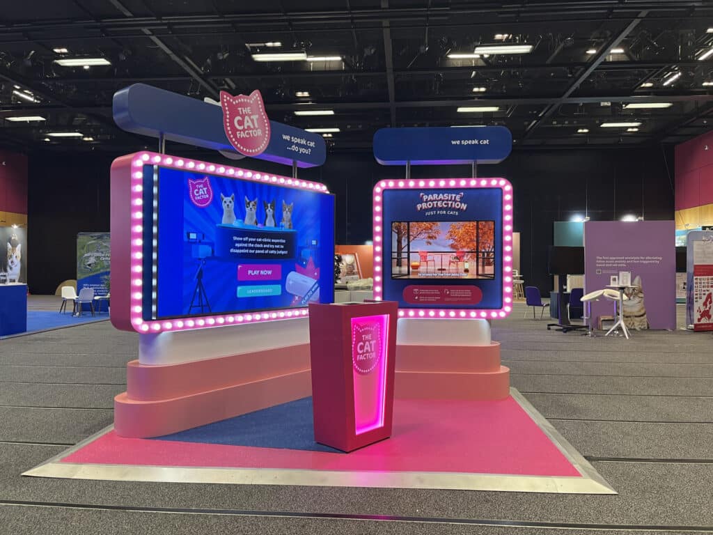 On Event Production Company | Live, Hybrid and Virtual Event Production | World Feline Congress Exhibition Stand