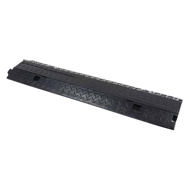 On Event Production Company | Live, Hybrid and Virtual Event Production | 2-Channel Lidded Cable Ramp (All Black)