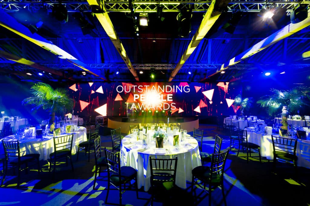 On Event Production Company | Live, Hybrid and Virtual Event Production | Stage and tables