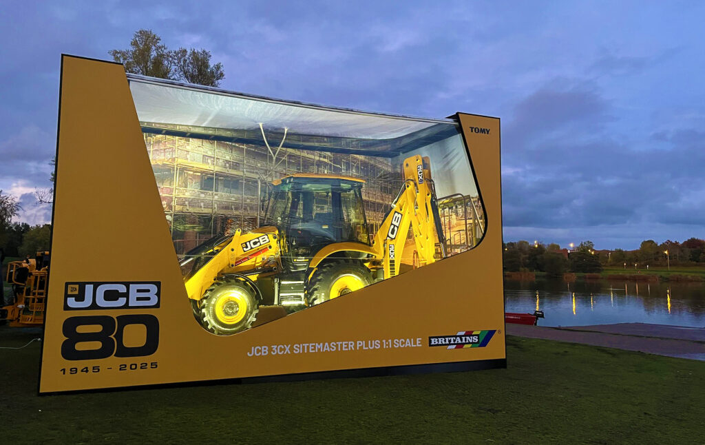On Event Production Company | Live, Hybrid and Virtual Event Production | JCB Toy Box Exhibition by lake