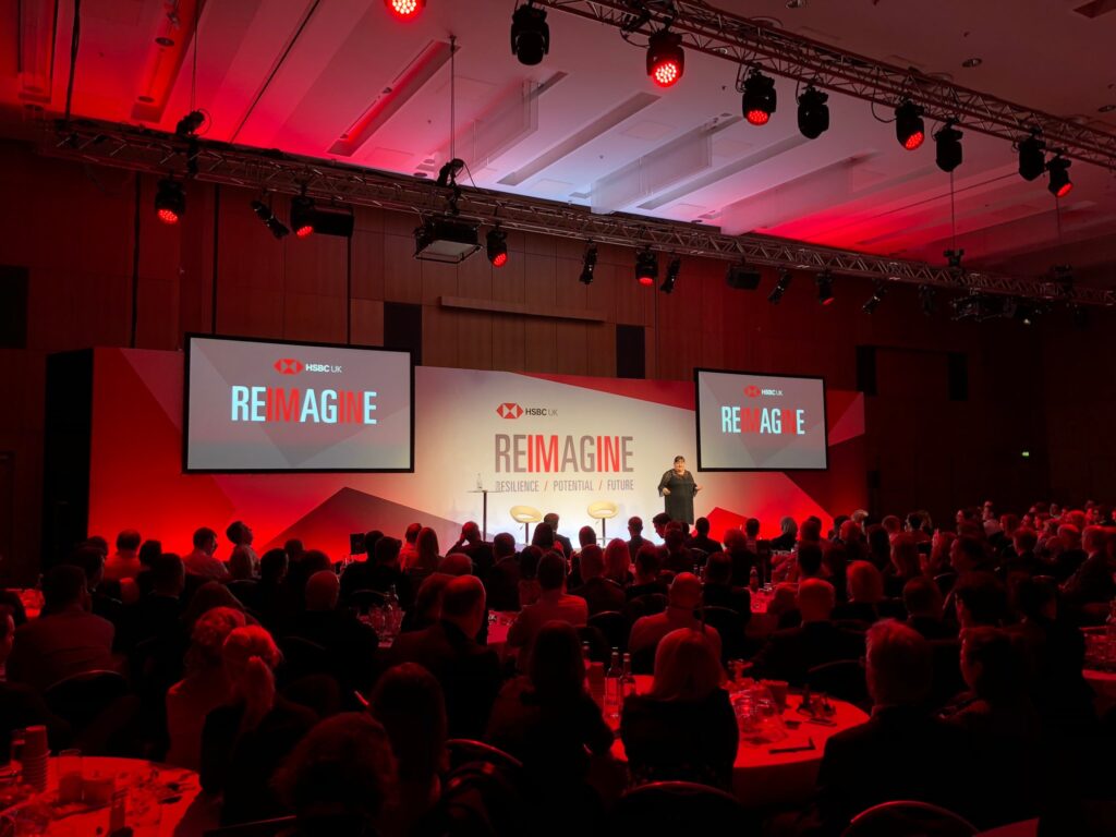 On Event Production Company | Scenic Production for Live, Hybrid and Virtual Events | HSBC Roadshow Production