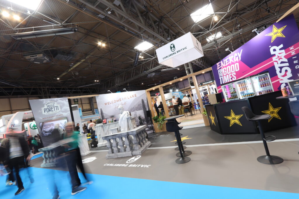 On Event Production Company | Scenic Production for Live, Hybrid and Virtual Event | Carlsberg Britvic Exhibition Stand